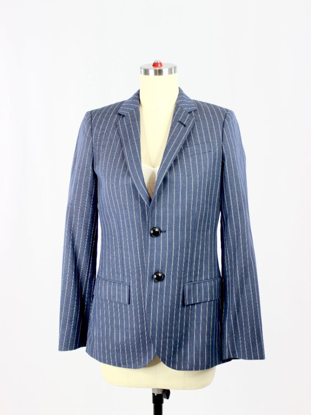 J.CREW Ludlow Navy Pinstripe Tollegno 1900 Wool Single Breasted Blazer, Size 00